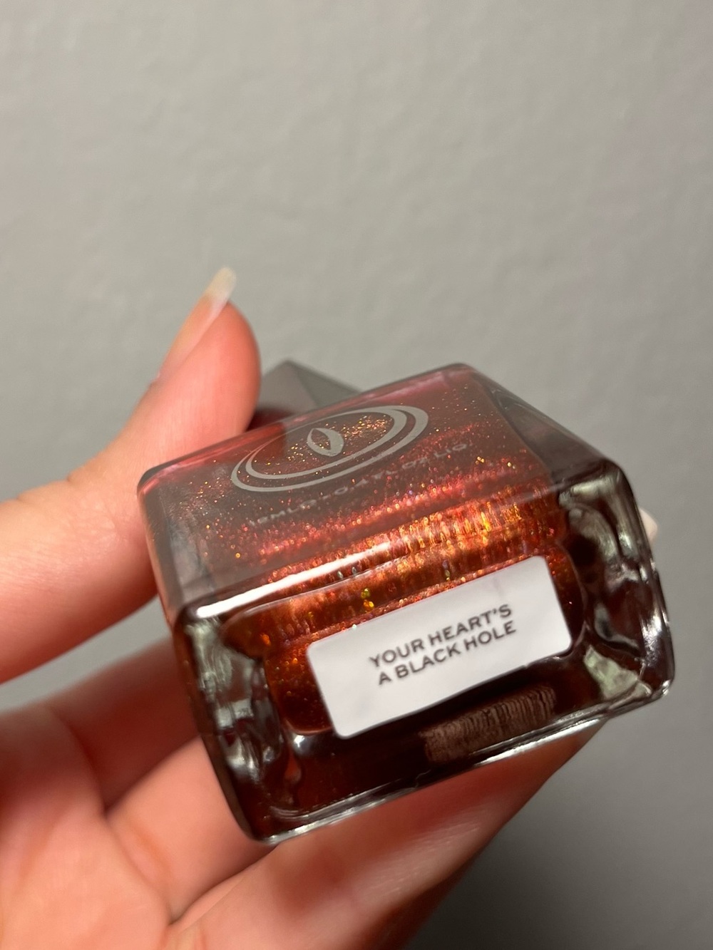 Dearly Departed Mooncat Nail Polish Your Heart's a Black Hole Red Magnetic Holo